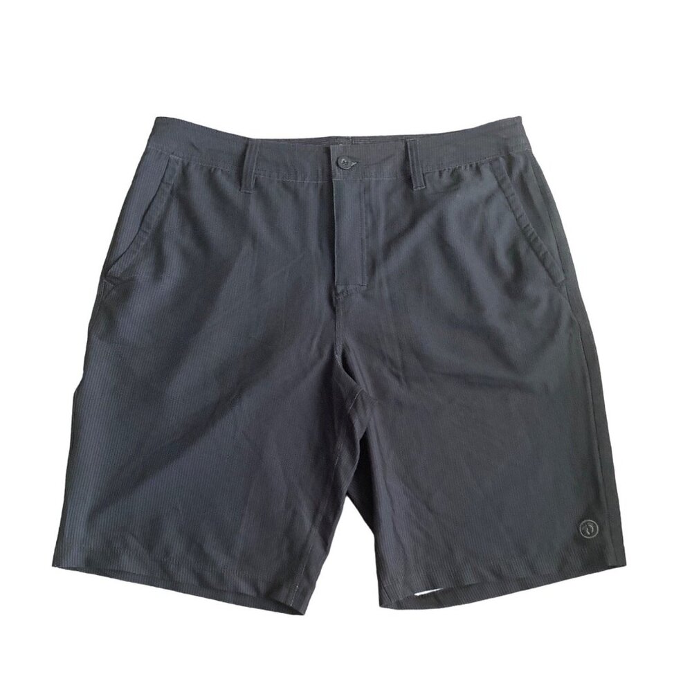 HANG TEN BLACK STRIPED CRUZE WALK BOARD SHORTS SZ 36